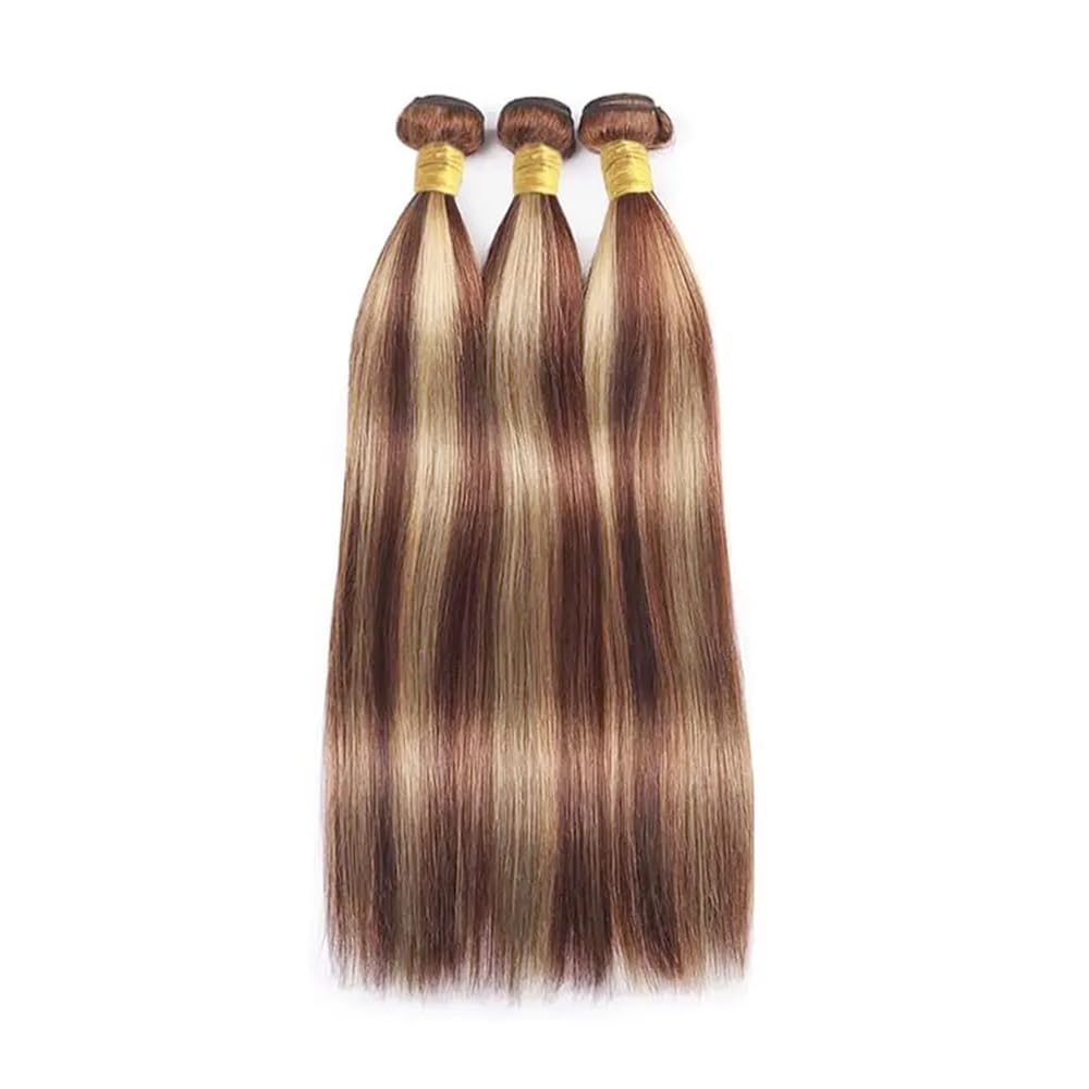 330g P33613 Highlight Brown Bundles Human Hair 16 18 20 inch 613 Blonde Straight Bundles 2 Tone 33 Reddish Brown and 613 Blonde Bundle