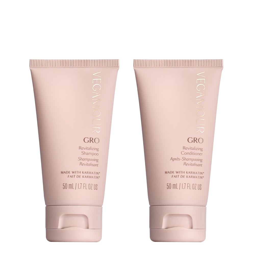 VEGAMOUR GRO Revitalizing Shampoo & Conditioner Duo | Thicker, Fuller Hair, Sulfate-Free, Vegan Keratin, Natural Citrus Scent