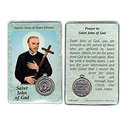 St. John of God Healing Card with Medal - 5x7 Religious Greeting