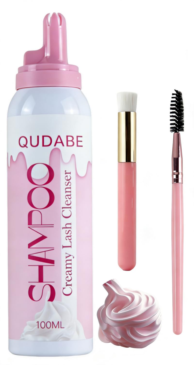 Eyelash Cleaner Kit - Whipped Lash Shampoo & Gentle Foam Cleanser | 100ml, Unscented, Includes Wash Brush