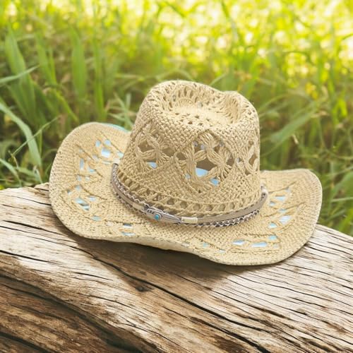 Turquoise Feather Cowboy Hat Band for Women & Men - Handmade Western Accessory