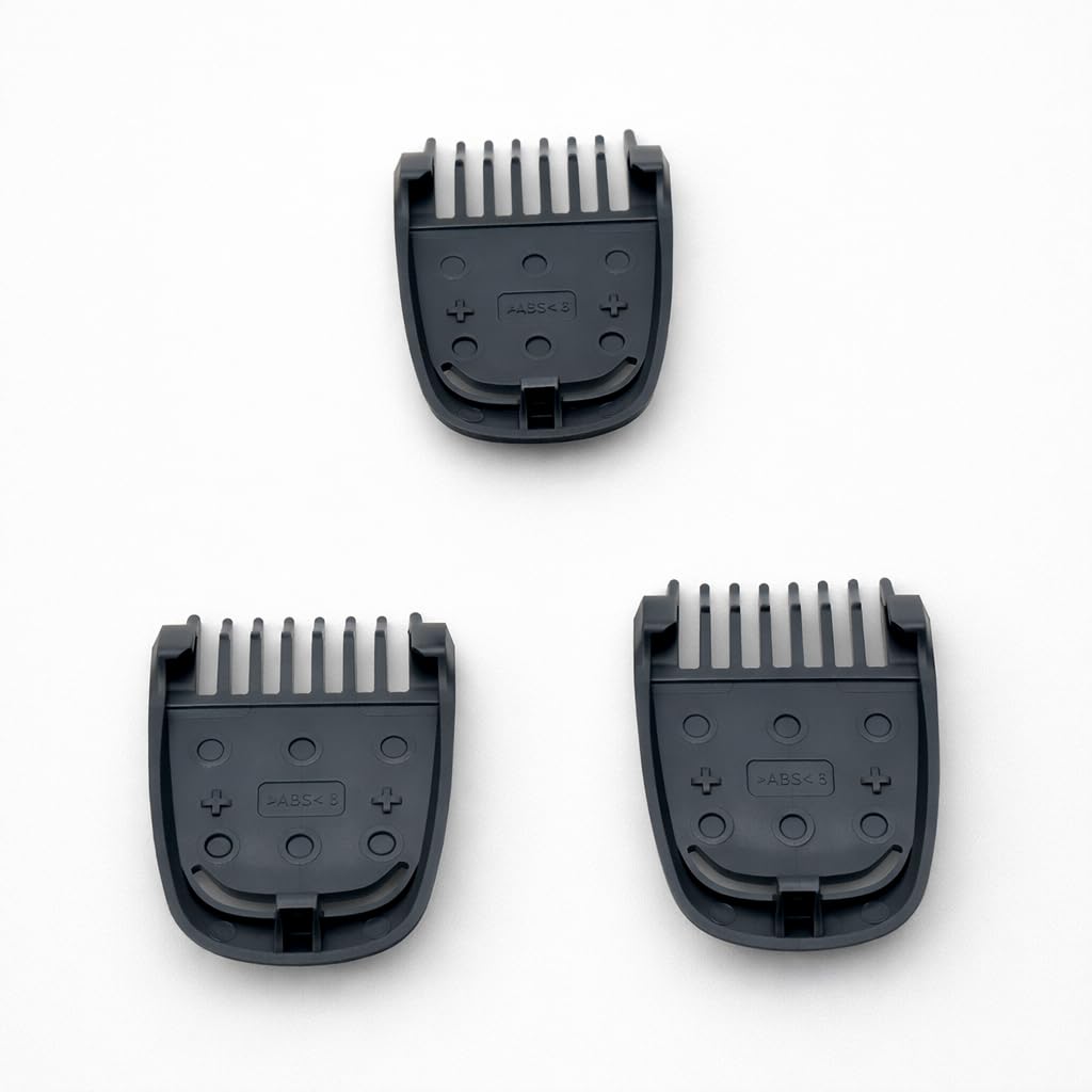 Trimmer Replacement 3 Piece Set (3mm 5mm 7mm) Beard Stubble Blade Guards with Brush for Philips Norelco Multigroom (View Photos and Description for Compatible Models and Blade Sizes)