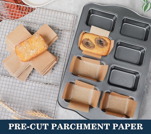 Webake 300pcs Unbleached Parchment Paper Mini Loaf Pan Liners