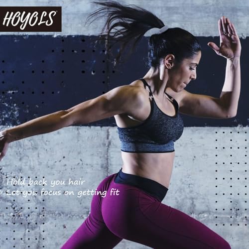 HOYOLS Large Black Seamless Hair Ties - 7pcs Stretchy Bands