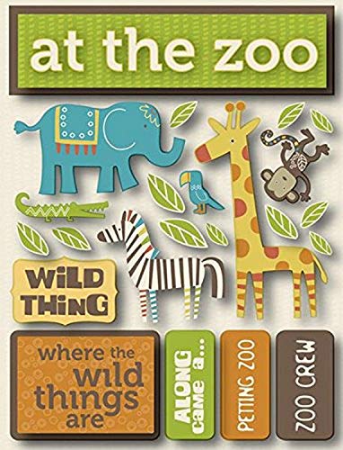 Reminisce Zoo 3D Cardstock Stickers - Self-Adhesive Scrapbook Embellishments