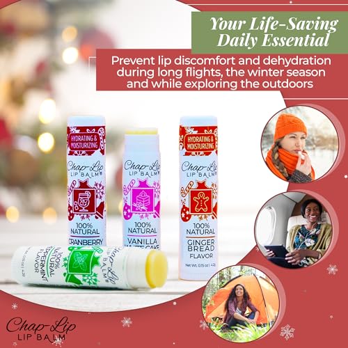Chap-Lip 100% Natural Lip Balm Set - Holiday Collection, 24-Pack