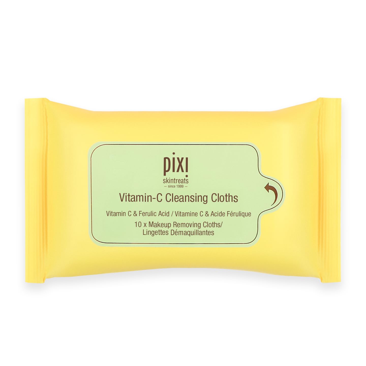 Pixi Beauty Glow Tonic Cleansing Cloths - Exfoliating & Hydrating Face Wipes | Pack of 10 Towelettes