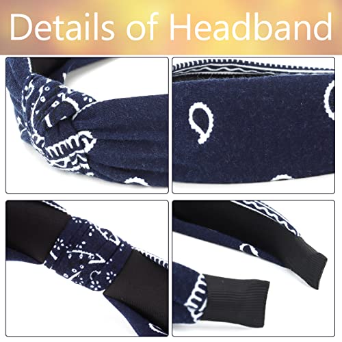 TOBATOBA Knotted Paisley Headbands - 10Pcs Color 3 Hair Bands