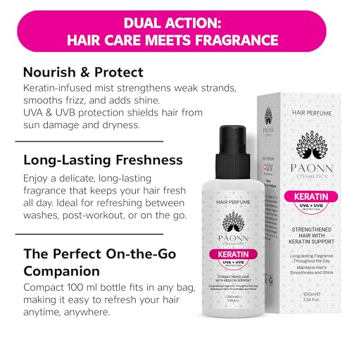 PAONN Keratin Hair Perfume Mist – UVA/UVB Protection & Shine Spray (100ml)