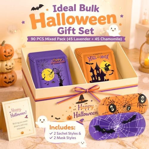 Bonuci 30 Pcs Halloween Steam Eye Masks - Disposable Heating Eye Masks for Relaxation