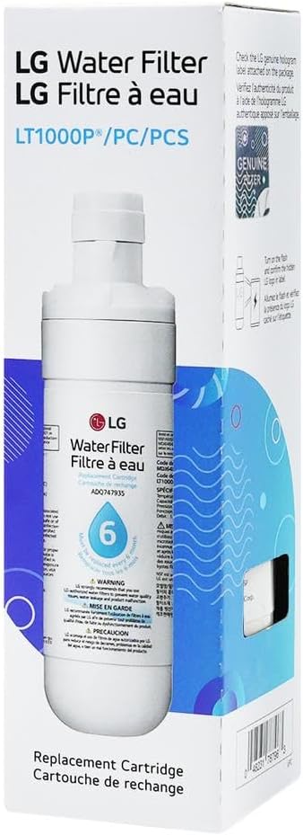 LG LT1000P Refrigerator Water Filter - 6-Month, 200 Gallon Capacity | NSF42, NSF53, NSF401 Certified