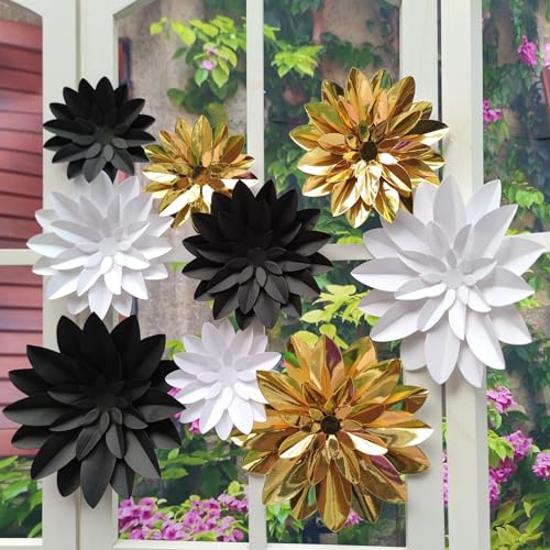 3D Paper Flower Wall Decor Set - Wedding & Party Centerpieces (Pack of 9)