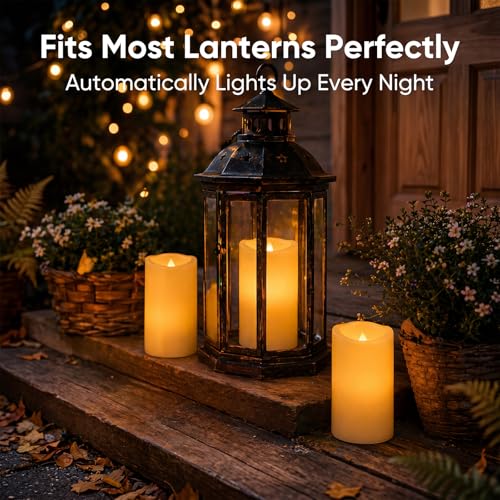 Homemory Dusk to Dawn Waterproof Flameless Candles, Set of 2