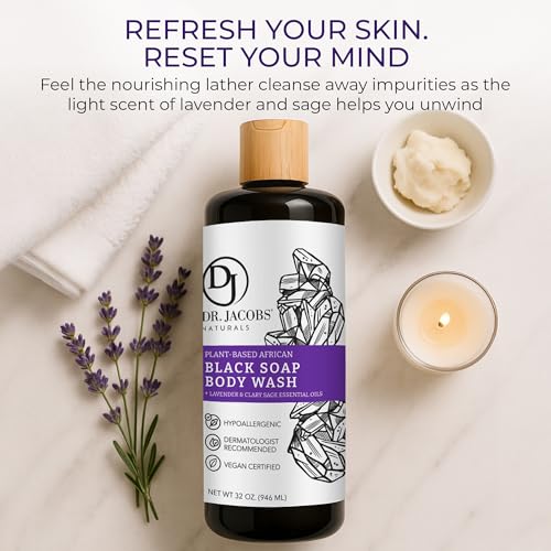 Dr. Jacobs Naturals African Black Liquid Soap, Lavender & Sage, 16oz