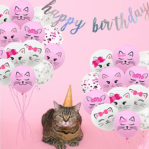 42 Pack Cute Cat Balloons | 12-Inch Latex Balloons for Parties