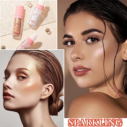 DuoZeng Fairy Highlighter Stick Set - Face & Body Glitter Makeup, 3 Pcs