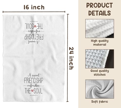 Stylish Kitchen Towels - Sweet Friendship Refreshes the Soul - 16x24in - Functional & Decorative Gift for Friends