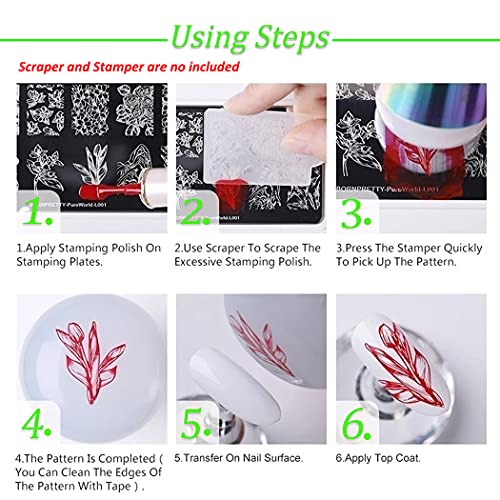 JERCLITY Halloween Nail Stamping Plates 6-Piece Set-02 Witch Ghost Spider Skull