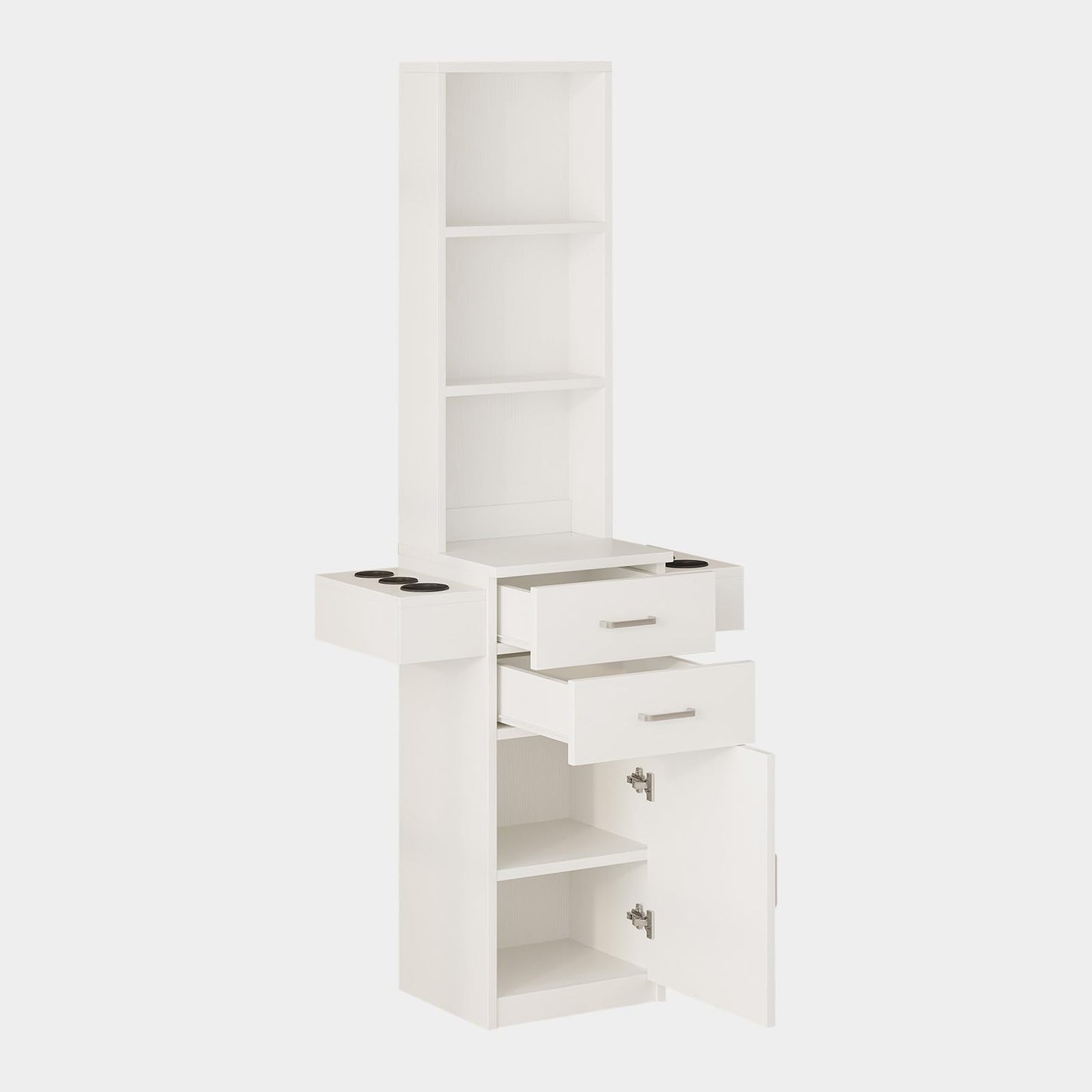 4ever2buy Salon Station for Hair Stylist, White Barber Station Hair Salon Station, Hair Station Equipment Hair Dryer Holder, White