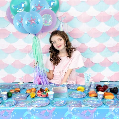Dolphin Themed Party Tablecloths - 4 Pack, 52x86 Inch
