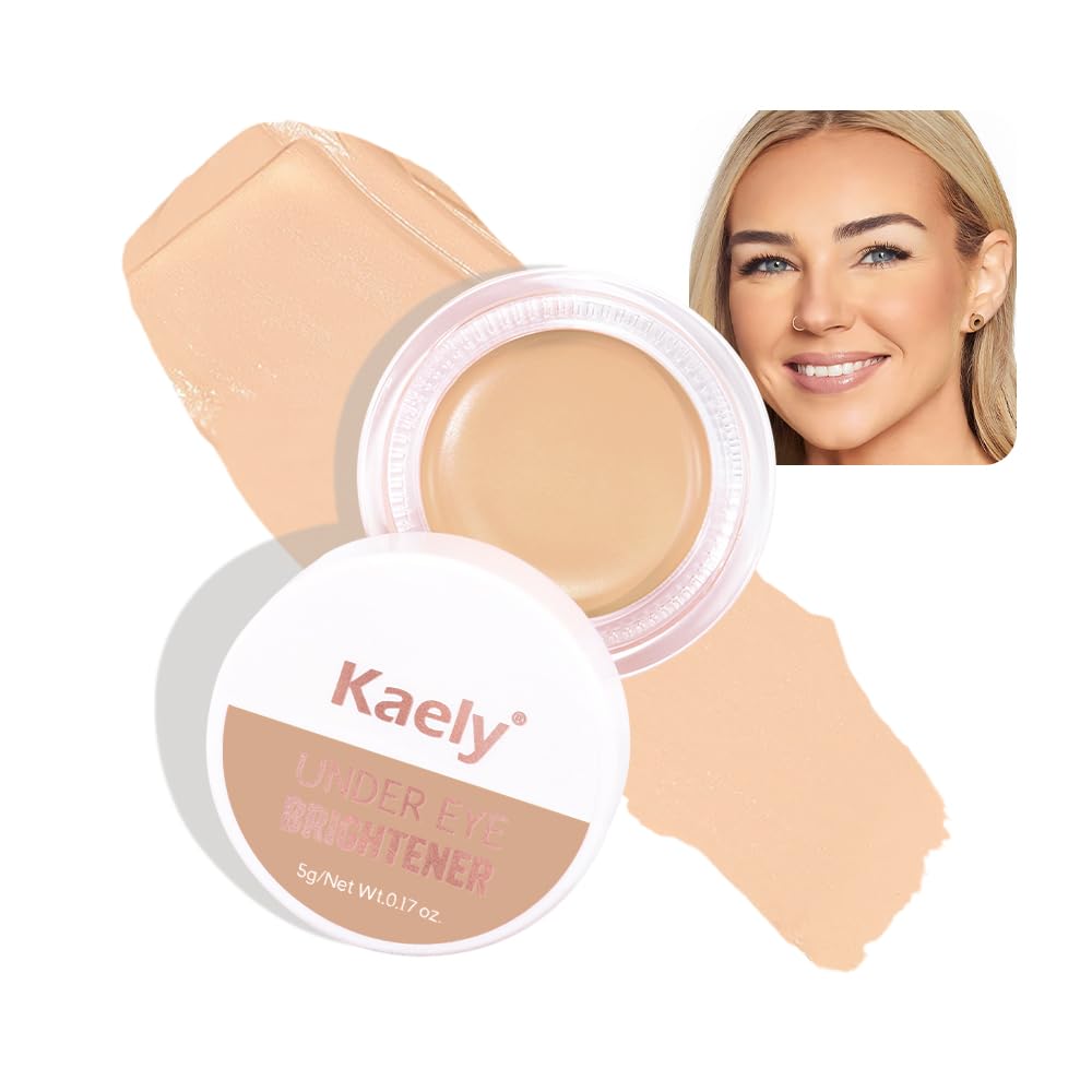 Under Eye Corrector Brightener - Full Coverage Peach Concealer for Dark Circles | Nourishing Waterproof Cream Pot