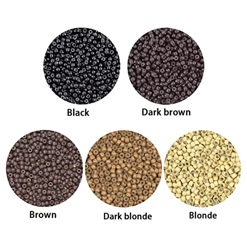 200 Pcs Brown Silicone Lined Nano Beads for Hair Extensions