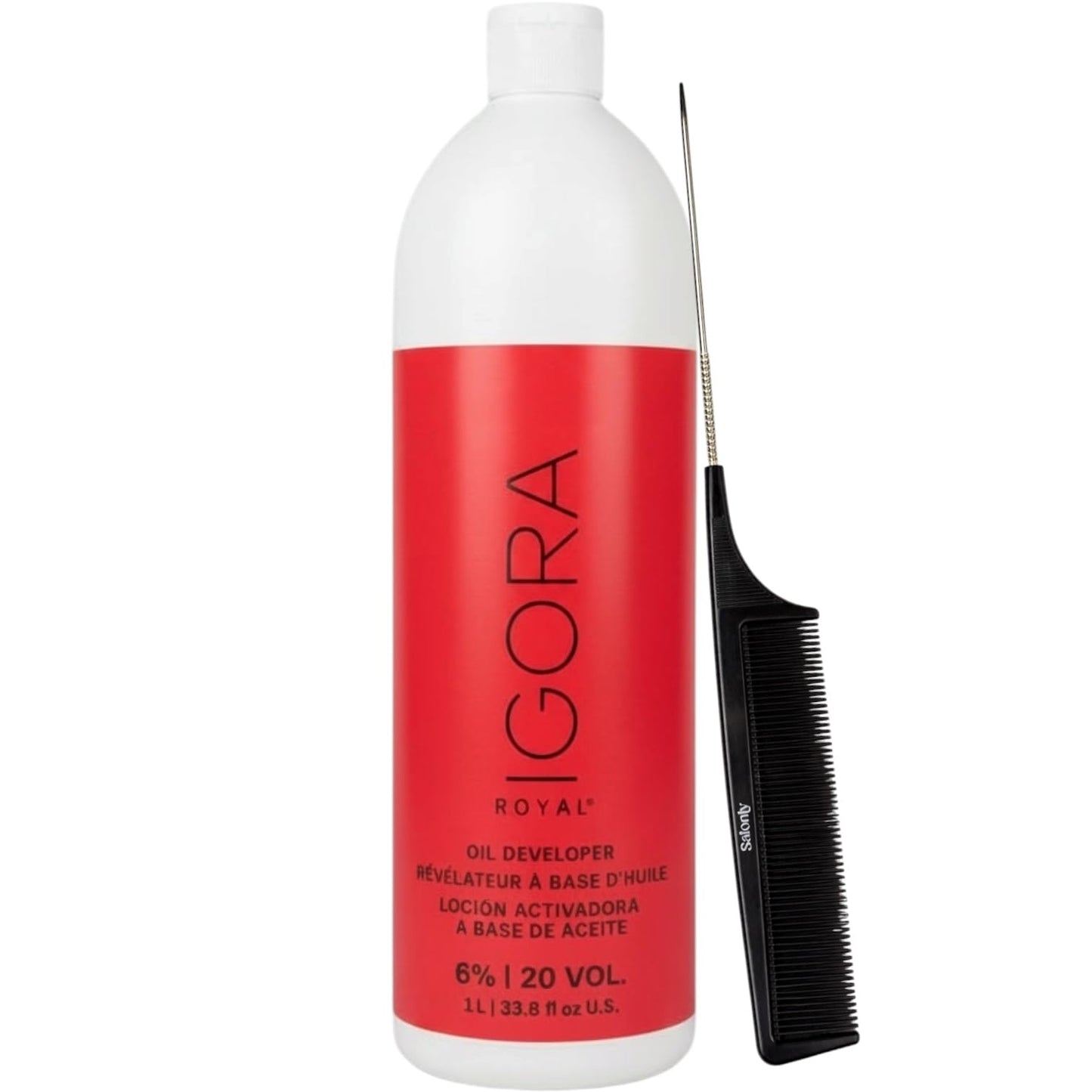IgoraRoyal 20 Vol Developer 33.8oz + Salonly Comb (2pc Bundle)