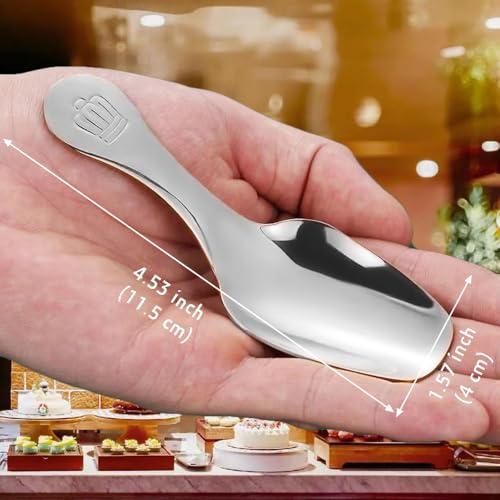 Jzyee Mini Stainless Steel Spoons - Set of 2 for Sugar, Salt, and Spices