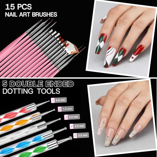 Teenitor Acrylic Nail Kit with Clear Coffin Tips & Charms