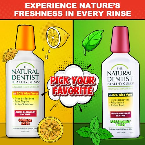 The Natural Dentist Healthy Gums Mouthwash, Orange Zest, 16.9 Fl Oz (Pack of 2)