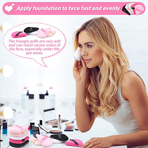 Caffox 60pcs Triangle Makeup Powder Puffs for Face & Eyes