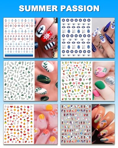 Winthrop 36 Sheets Holiday Nail Art Stickers Set - 3D Self-Adhesive Designs for All Seasons