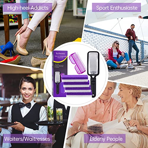 Foot Callus Remover Set with Foot File Pumice Stones & Nail Brush - Pedicure Kit for Soft Feet