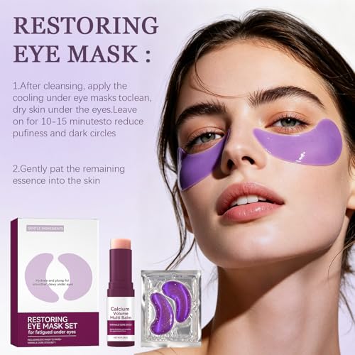 JIAOYANG 2-Step Calcium Balm Stick & Hydrogel Under Eye Patches Set