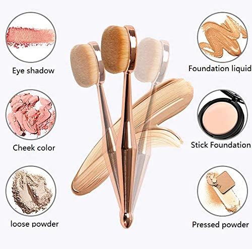 Oval Makeup Brush Set - Upgraded Fast Flawless Application for Foundation, Concealer & Blush | 10-Piece Set