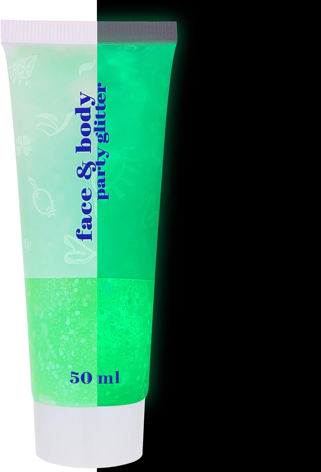 Star Shaped Red White and Blue Body Glitter Gel - 50g Patriotic Face & Hair Glitter for 4th of July Outfits