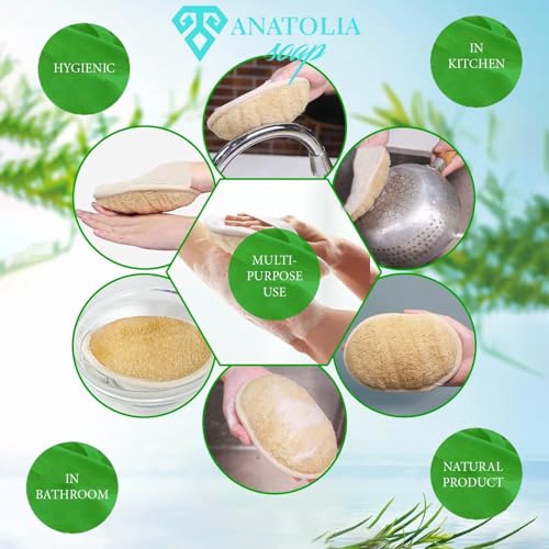Anatolia Soap Turkish Exfoliating Mitt Set, 3-Piece Body & Face Scrubber