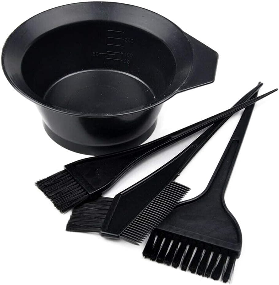 Hair Dye Brush and Bowl Set - Mixing Bowl & Tint Comb Tool for Easy Hair Coloring | Black