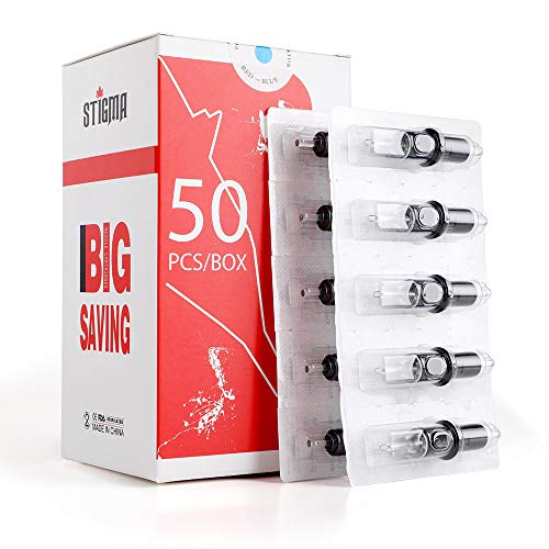 STIGMA #12(7RL) Standard Disposable Tattoo Needle Cartridges with Membrane Safety Cartridges for Tattoo Artists Round Liner 50Pcs Super Value Pack EN05-50-1207RL