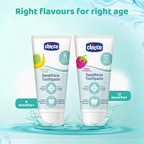 Chicco Apple-Banana Toothpaste for Babies, 50ml - Fluoride-Free