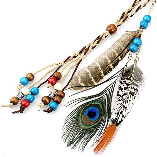 Boho Peacock Feather Headband for Festivals and Costumes