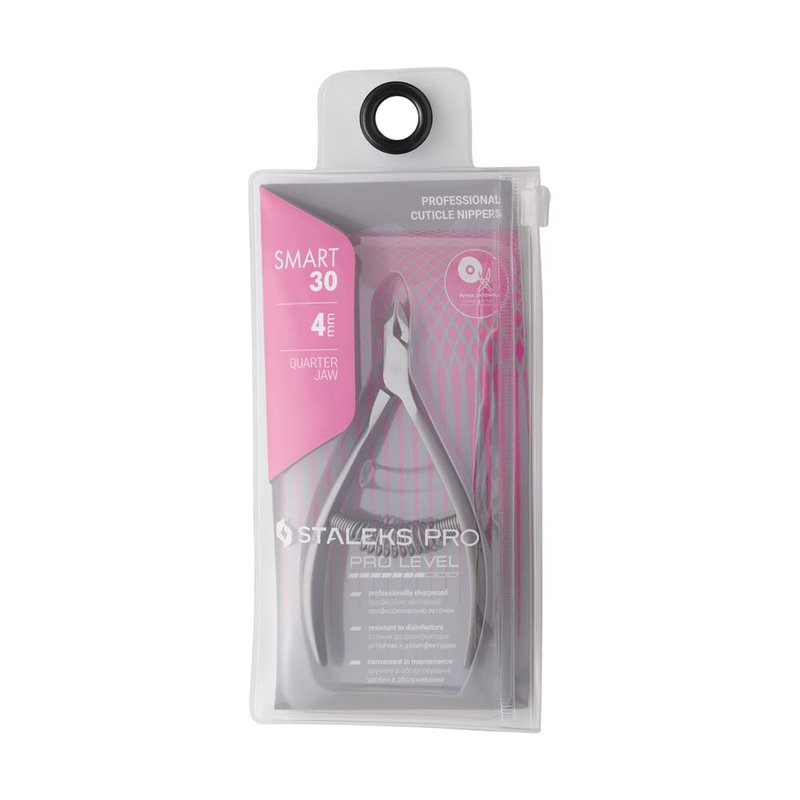 Staleks Pro SMART 30 Cuticle Nippers – 4 mm Blades – Satin Finish – Stainless Steel – Professional Tool for Classic Manicure and Hardware Procedures