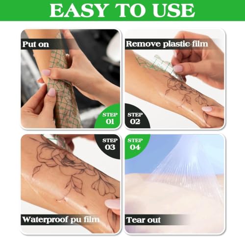 Tattoo Aftercare Bandage - Waterproof Healing Film, 3 Sizes