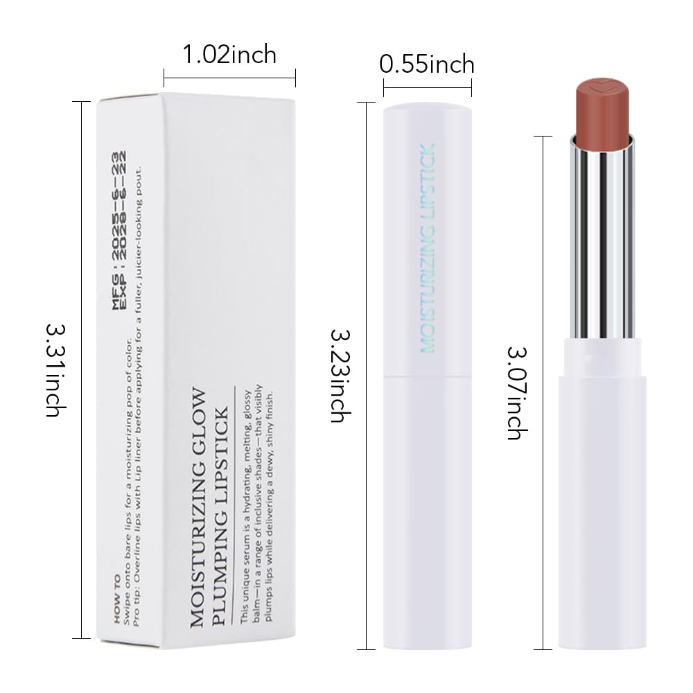 HHLTOH 1Pcs Tinted Lip Balm Moisturizing Lipstick – Waterproof Hydrating Matte Lip Balm for Women, Creamy Natural Color Stain for Dry Lips, Soft Matte Finish with Subtle Scent (#03 Bean Paste Brown)