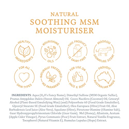 MooGoo Soothing MSM Moisturiser 4.2 Fl Oz - Calming Cream for Sensitive Skin