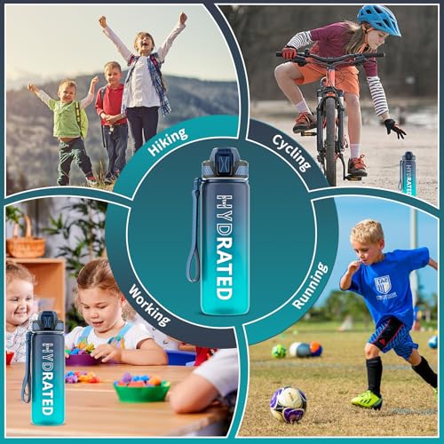 QLUR 27oz Motivational Water Bottle with Straw - BPA Free, Leakproof