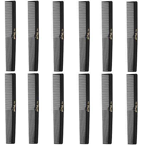 Krest Cleopatra 420 7" Flat Square Back Barber Hair Comb (12 Pack)