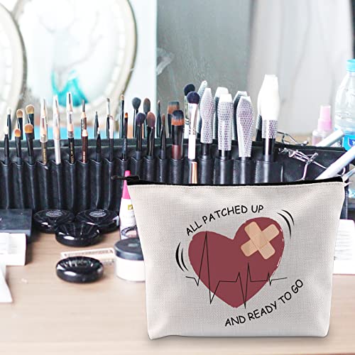 Heart Warrior Canvas Cosmetic Bag - Durable Travel Makeup Organizer