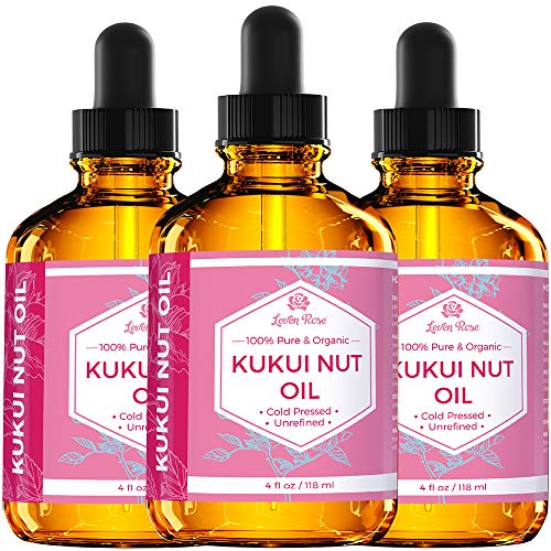 Leven Rose Kukui Nut Oil 4 oz - Cold-Pressed Face & Hair Moisturizer