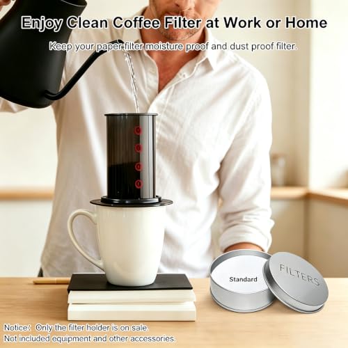 VAMIGO Travel Coffee Filter Holder - Dustproof & Compact Case for Standard Filters